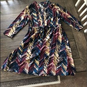 Multi color sleeved dress